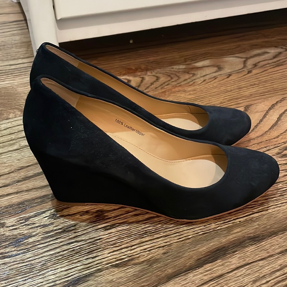 J. Crew Black Suede Wedges